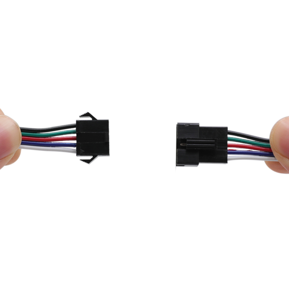 5-pin JST Non-Waterproof Male and Female Extension Connectors For RGBW LED Strip Lights, 1.64/3.28/6.56/16.4ft Optional 5-pin JST Non-Waterproof Male and Female Extension Connectors For RGBW LED Strip Lights, 1.64/3.28/6.56/16.4ft Optional
